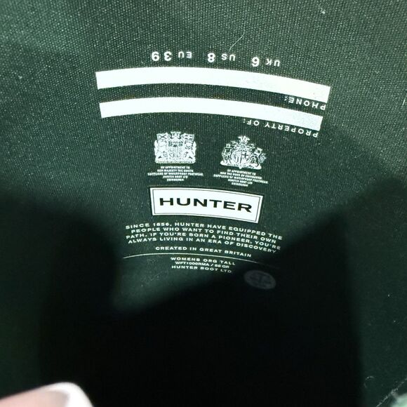 Hunter Forest Green Women's Original Tall Rain Boots Size 8 - Picture 7 of 8